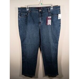Gloria Vanderbilt Amanda Tapered Jeans Women's Blue Stretch Plus Size 20W Short